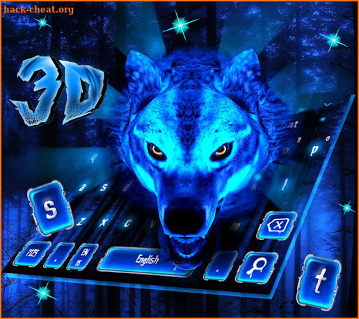 3D Ice Horror Wolf Animated Keyboard Theme screenshot