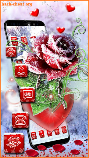 3D Ice Rose Love Theme screenshot