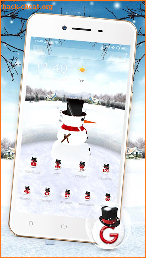 3D Ice Snowman Theme ☃️ screenshot