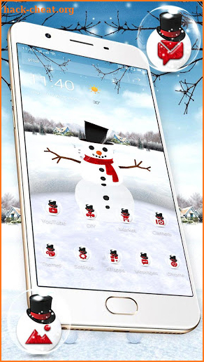 3D Ice Snowman Theme ☃️ screenshot
