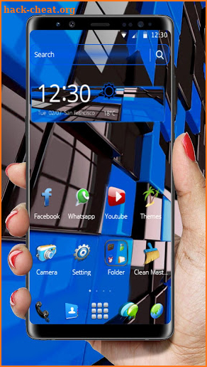 3D Icons Black Blue Business Simple Theme screenshot