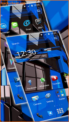 3D Icons Black Blue Business Simple Theme screenshot