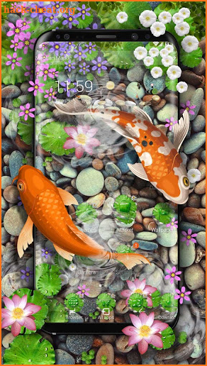 3D Koi Fish Theme and Animated Ripple Effect screenshot