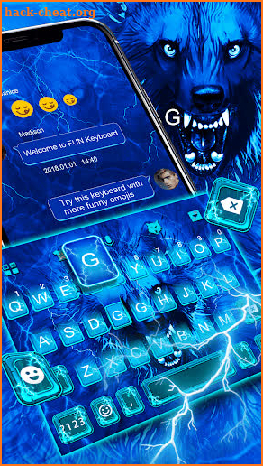 3D Lightning Wolf Theme Keyboard screenshot