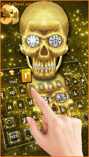 3D Live Gold Skull Keyboard screenshot