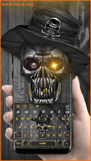 3D Live Gold Skull Keyboard Theme screenshot