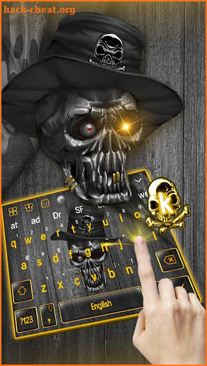 3D Live Gold Skull Keyboard Theme screenshot