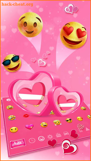 3D Love Heart Keyboard Theme screenshot