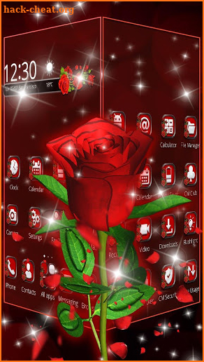 3D Love Red Rose Glitter Theme screenshot