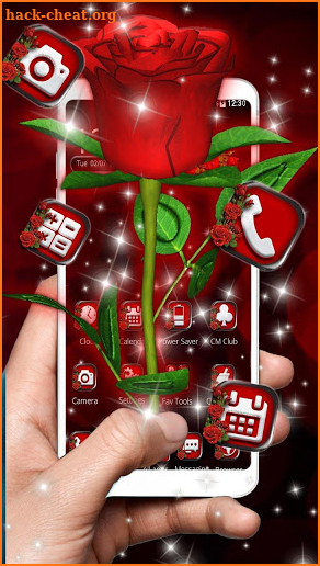 3D Love Red Rose Glitter Theme screenshot