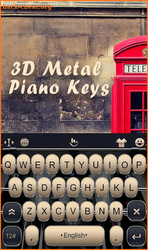 3D Metal Piano Keys Keyboard Theme screenshot