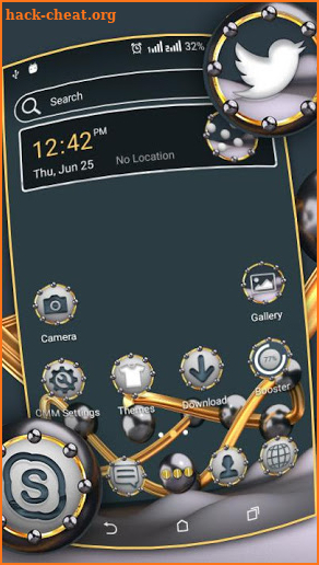 3D Metallic Ball Launcher Theme screenshot