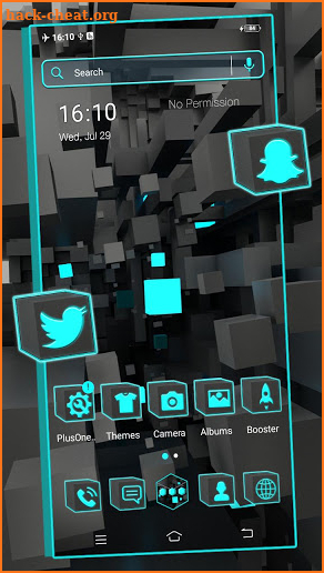 3D Neon Cube Theme screenshot