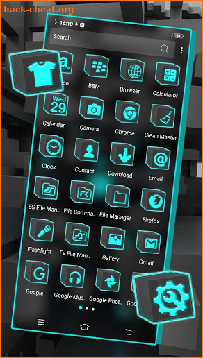 3D Neon Cube Theme screenshot