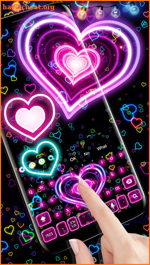 3D Neon Hearts Keyboard screenshot