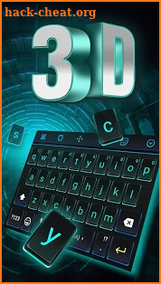3D Neon Hologram Black Keyboard Theme screenshot