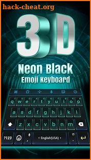 3D Neon Hologram Black Keyboard Theme screenshot