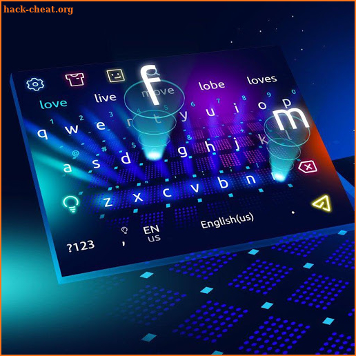 3D Neon Hologram Keyboard screenshot