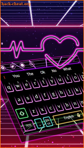 3D Neon Live Hearbeat Keyboard Theme screenshot