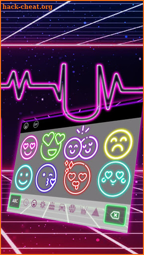 3D Neon Live Hearbeat Keyboard Theme screenshot
