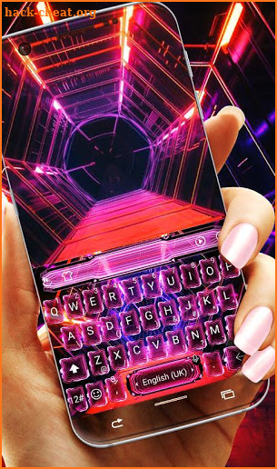 3D Neon Red Hologram Keyboard Theme screenshot