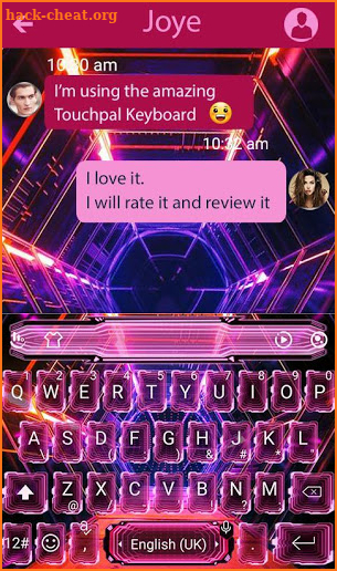 3D Neon Red Hologram Keyboard Theme screenshot