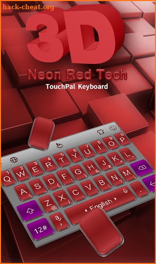 3D Neon Red Tech Keyboard Theme screenshot