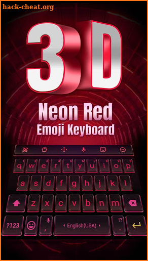 3D Neon Red Technology Keyboard Theme for WhatsApp screenshot