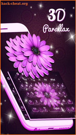 3D Parallax Purple Flower keyboard screenshot