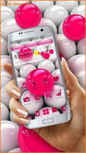 3D Pink balls wallpaper theme screenshot