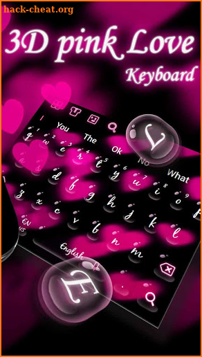 3D Pink Love Keyboard Theme screenshot