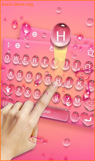 3D Pink Water Droplets Keyboard Theme screenshot