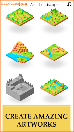 3D Pixel Color By Number Games - Landscape Design screenshot