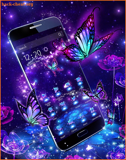3D Purple Butterfly Theme screenshot