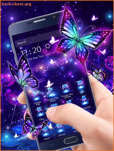 3D Purple Butterfly Theme screenshot
