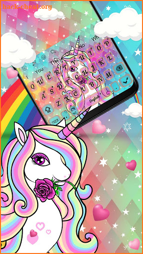 3D Rainbow Unicorn 🦄 Keyboard theme screenshot