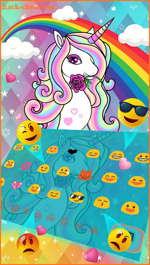 3D Rainbow Unicorn 🦄 Keyboard theme screenshot