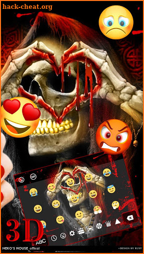 3D Red Blood Skull Live Wallpaper Keyboard Theme screenshot