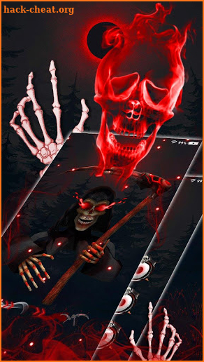 3D Red Grim Skull Lock screen screenshot