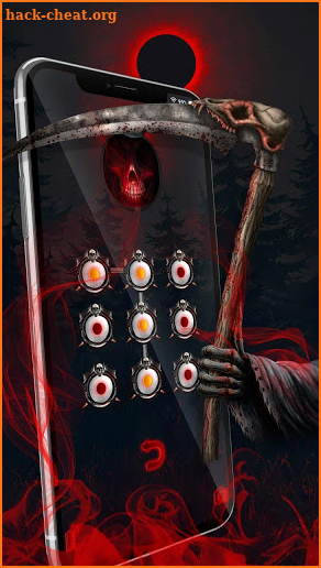3D Red Grim Skull Lock screen screenshot