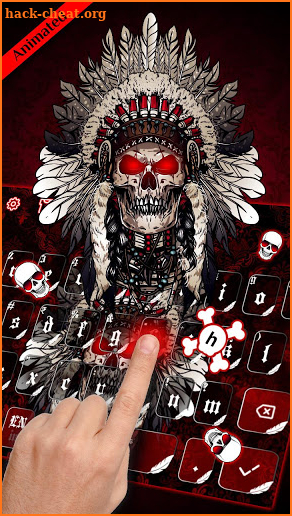 3D Red Indian Skull Keyboard Theme screenshot