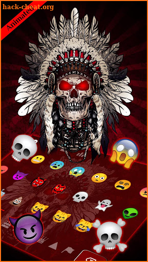 3D Red Indian Skull Keyboard Theme screenshot