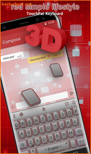 3D Red Keyboard Theme screenshot