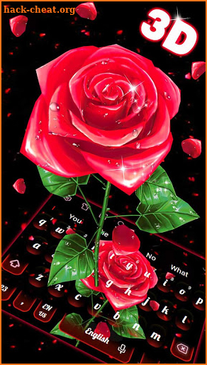 3D Red Rose Petal Keyboard Theme screenshot