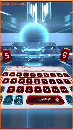 3D Red Technology Robotics Keyboard Theme screenshot