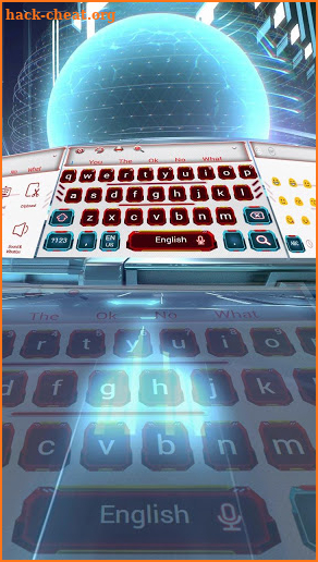 3D Red Technology Robotics Keyboard Theme screenshot