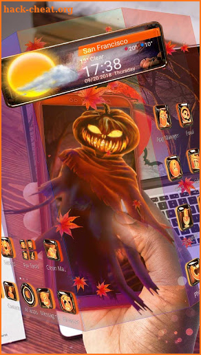 3D Scary Halloween Pumpkin Theme screenshot
