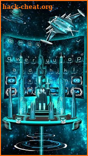 3D Space Galaxy City Keyboard Theme screenshot