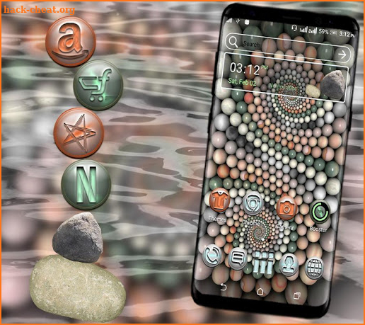 3D Spiral Stones Launcher Theme screenshot