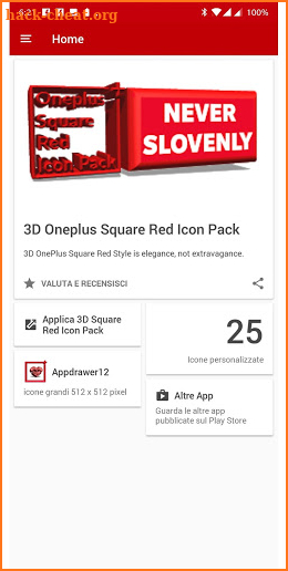 3D Square Red Icon Pack Oneplus Style screenshot